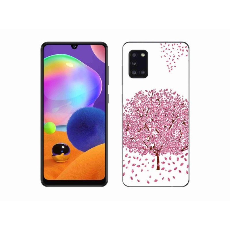 Gél borító mmCase mobiltelefonhoz Samsung Galaxy A31 - rajzfilm fa levelekkel