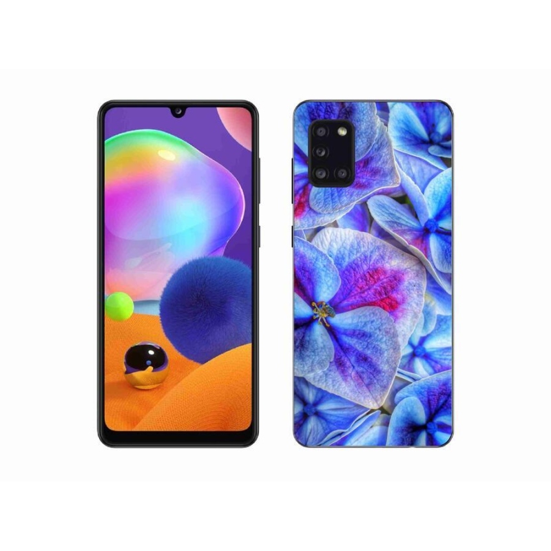 Gél védőhuzat mmCase Samsung Galaxy A31 - kék virágok 1