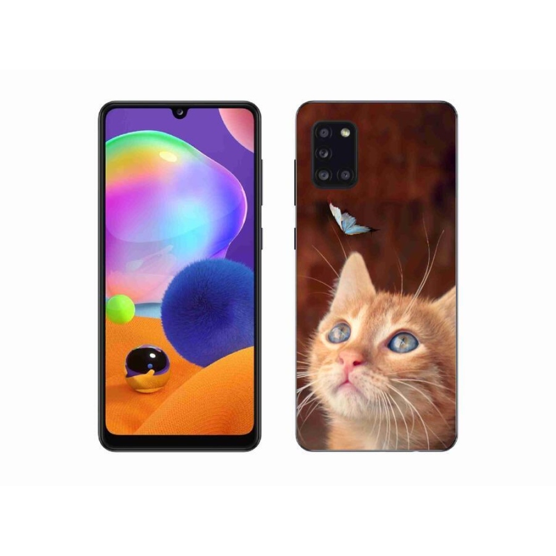 Gél borítás mmCase Samsung Galaxy A31 készülékhez - pillangó és cica