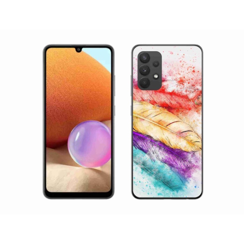 Gél borítás mmCase a mobiltelefon Samsung Galaxy A32 4G - színes tollak