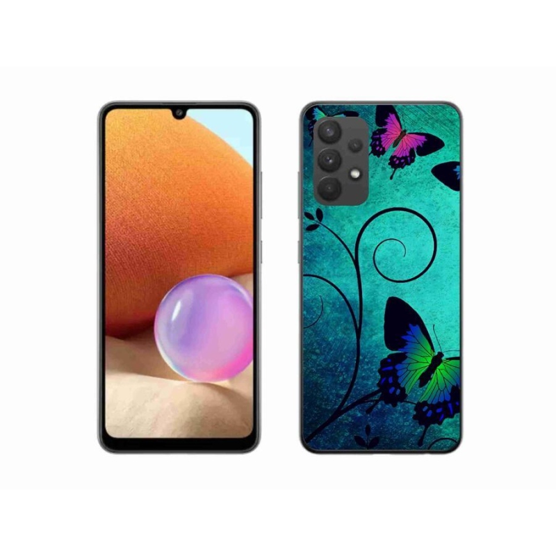 Gél borítás mmCase Samsung Galaxy A32 4G - színes pillangókhoz