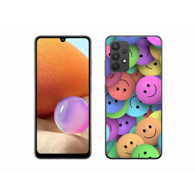 Gél borító mmCase a mobil Samsung Galaxy A32 4G - színes smileyk