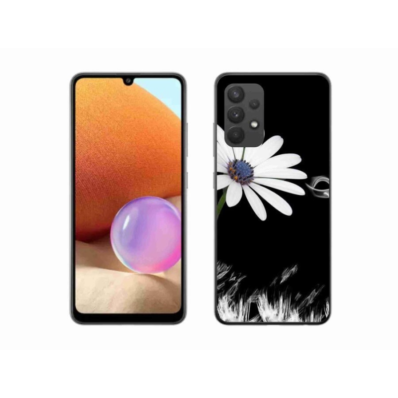 Gél borítás mmCase Samsung Galaxy A32 4G - fehér virág