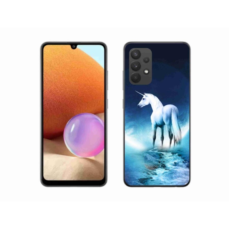 Gél védőhuzat mmCase Samsung Galaxy A32 4G - fehér egyszarvúhoz