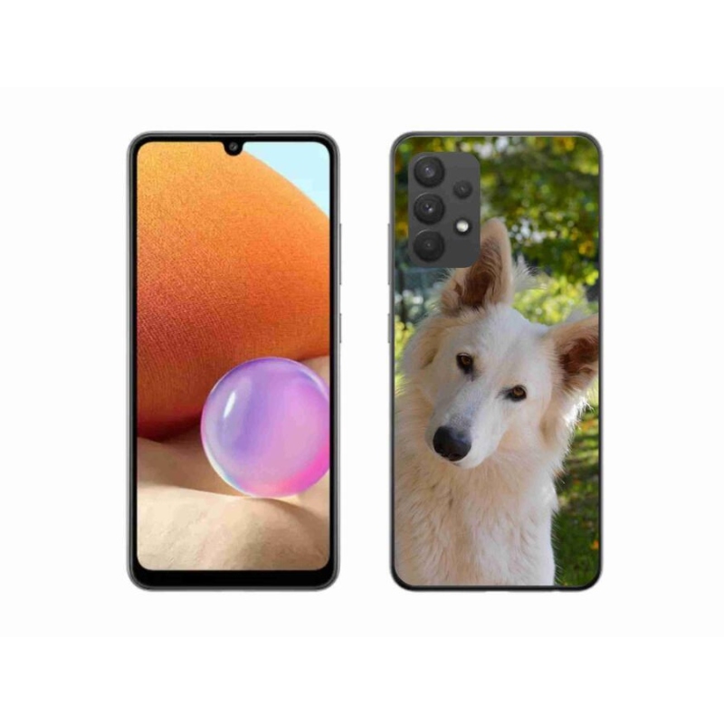 Gél védőhuzat mmCase Samsung Galaxy A32 4G - fehér Svájci juhász 1