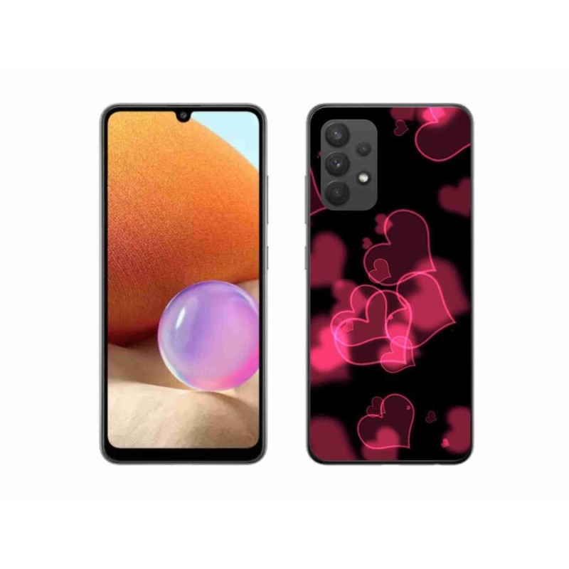 Gél védőhuzat mmCase Samsung Galaxy A32 4G - piros szívek