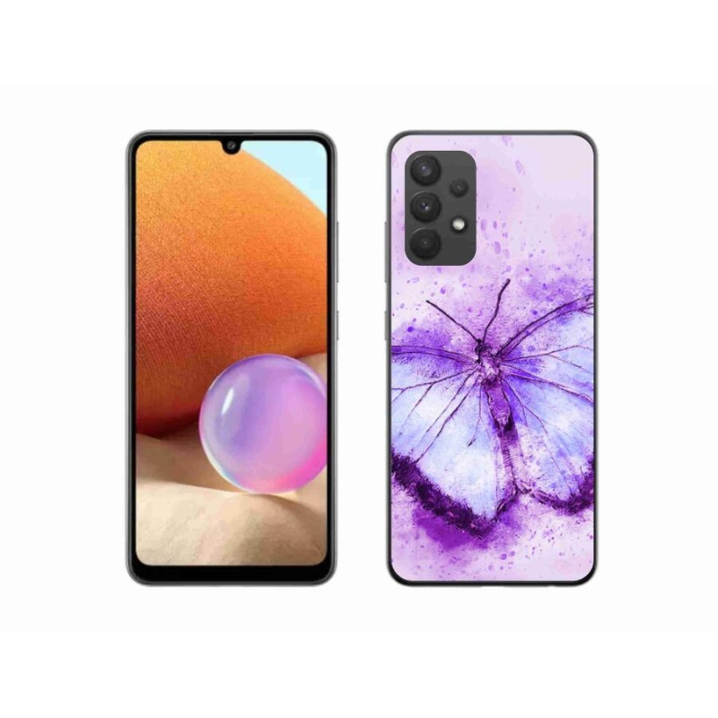 Gél borítás mmCase Samsung Galaxy A32 4G - lila pillangóhoz