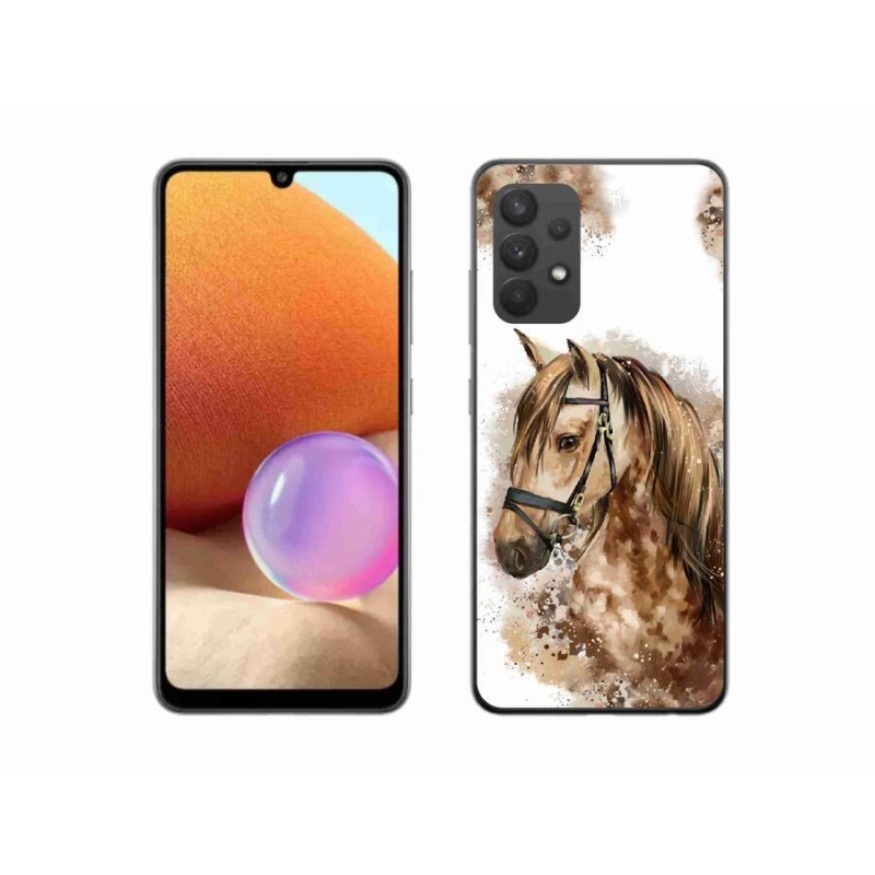 Zselés borítás mmCase Samsung Galaxy A32 4G - barna rajzfilm lóhoz