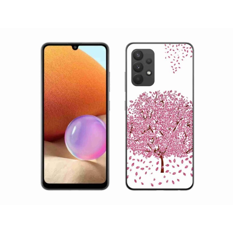 Gél borítás mmCase Samsung Galaxy A32 4G - rajzfilmfa levelekkel