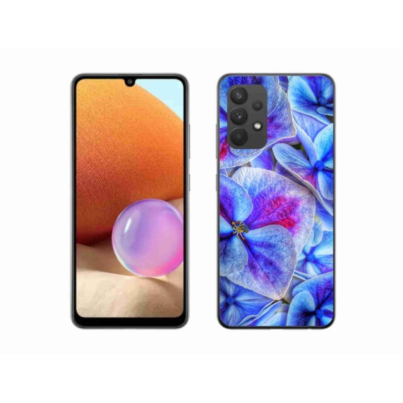 Gél védőhuzat mmCase Samsung Galaxy A32 4G - kék virágok 1