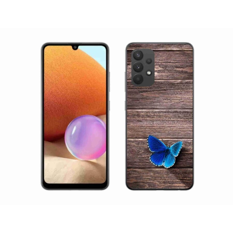 Gél védőhuzat mmCase Samsung Galaxy A32 4G - kék pillangó 1