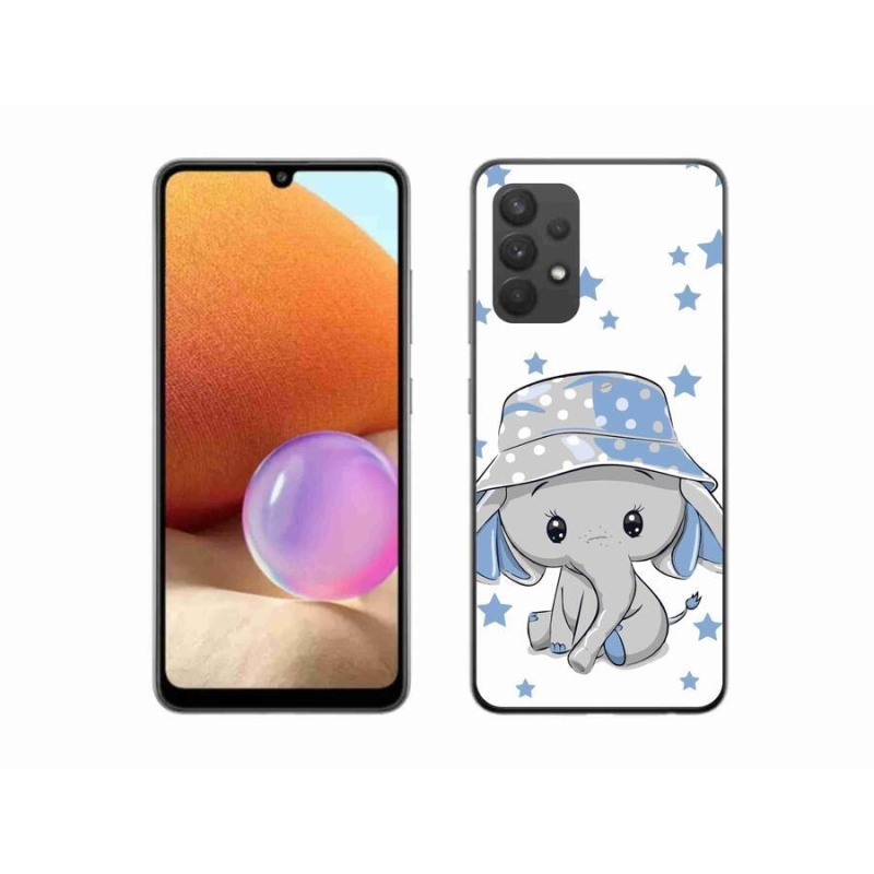 Gél védőhuzat mmCase Samsung Galaxy A32 4G - kék elefánthoz