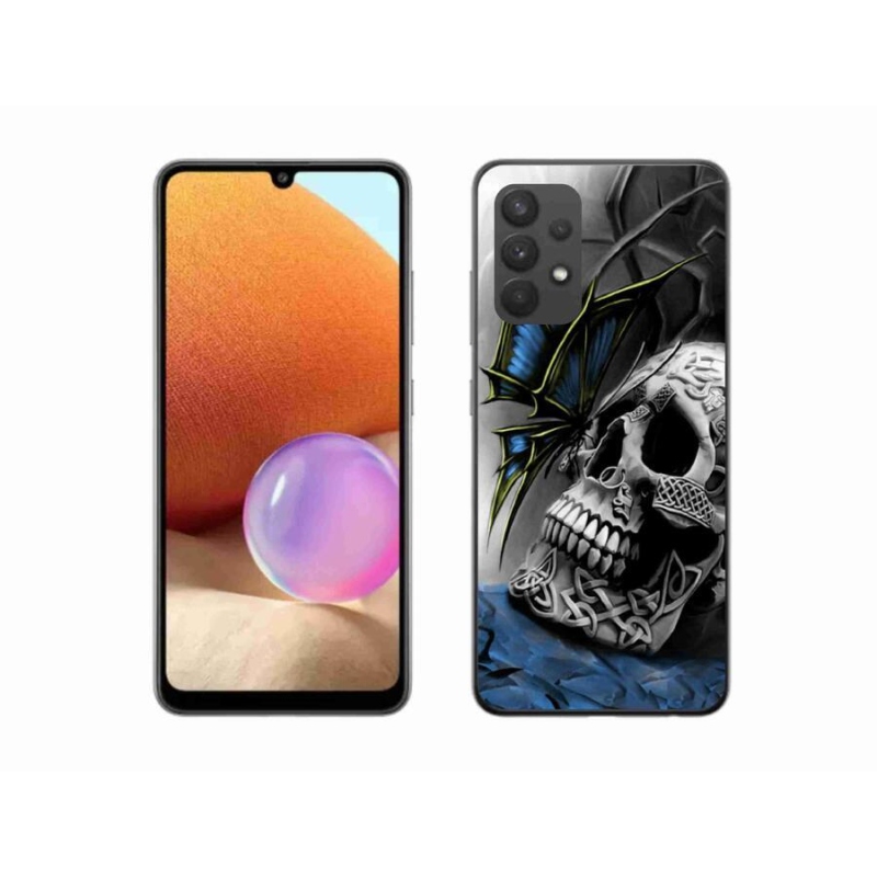 Gél borítás mmCase Samsung Galaxy A32 4G - pillangó és koponya - Samsung Galaxy A32 4G számára