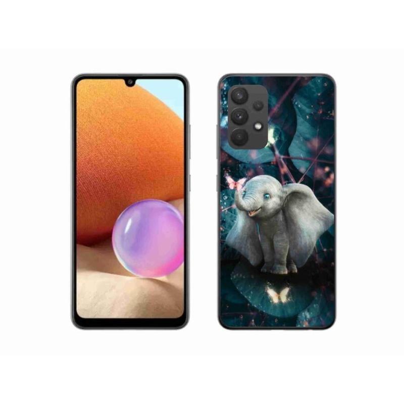Gél borítás mmCase Samsung Galaxy A32 4G - aranyos elefánthoz