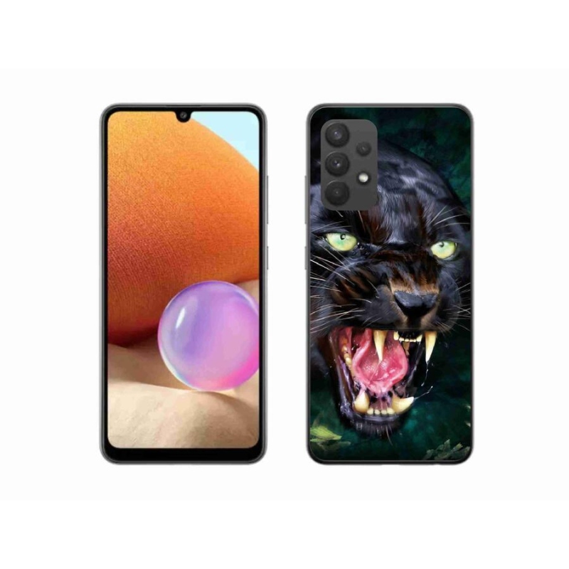 Gél borítás mmCase Samsung Galaxy A32 4G - dühös fekete párduchoz