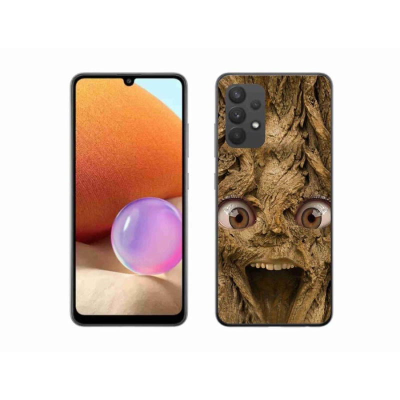 Gél borítás mmCase Samsung Galaxy A32 4G - vidám fa szemekkel