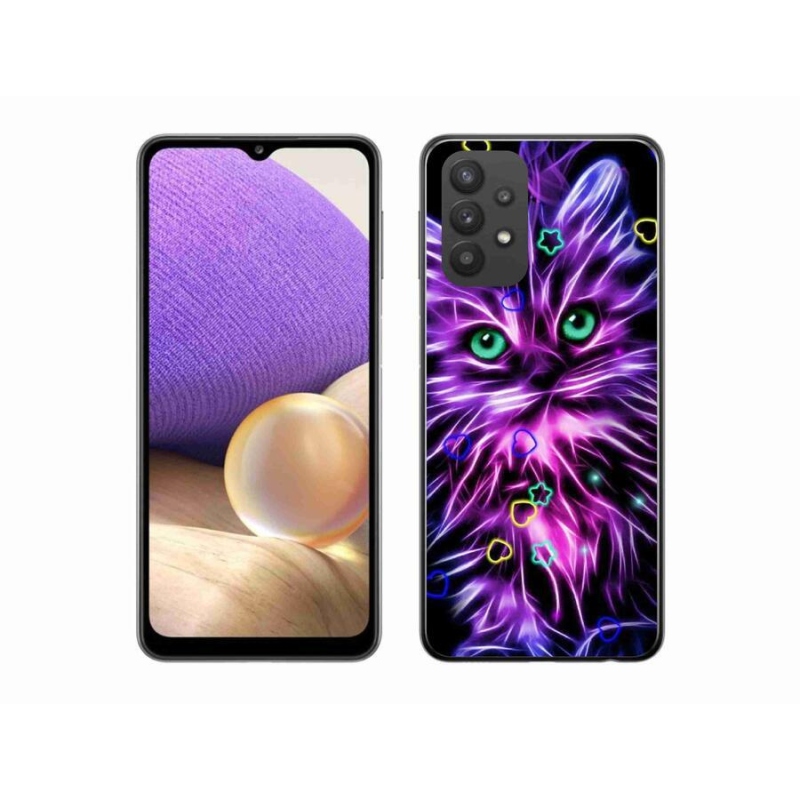 Gél borító mmCase Samsung Galaxy A32 5G - absztrakt macska - Samsung Galaxy A32 5G - absztrakt macska
