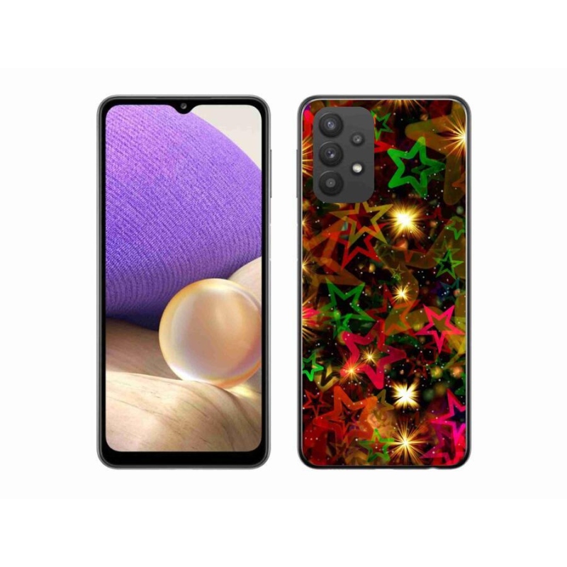 Gél borító mmCase a mobiltelefonra Samsung Galaxy A32 5G - színes csillagok