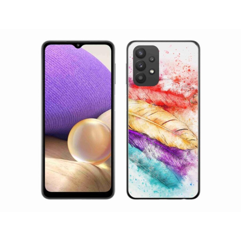 Zselés borítás mmCase Samsung Galaxy A32 5G - színes tollakkal