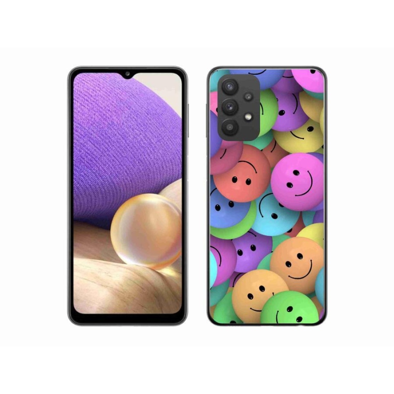 Gél borító mmCase a mobiltelefonon Samsung Galaxy A32 5G - színes smiley-k