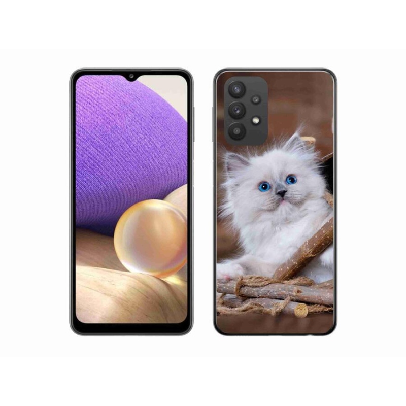 Gél védőhuzat mmCase Samsung Galaxy A32 5G - fehér cica