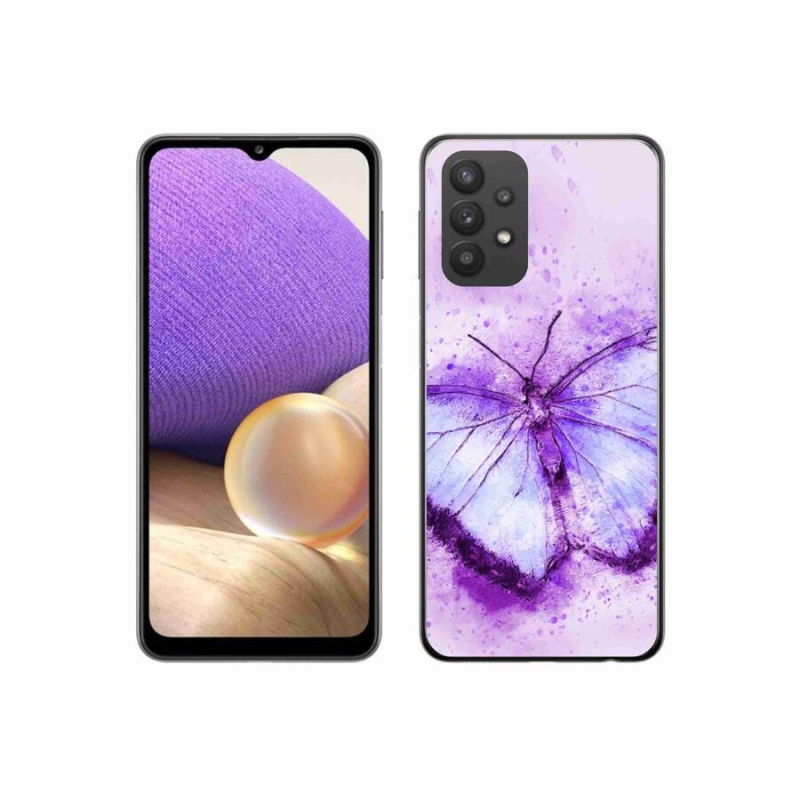 Zselés borítás mmCase Samsung Galaxy A32 5G - lila pillangó