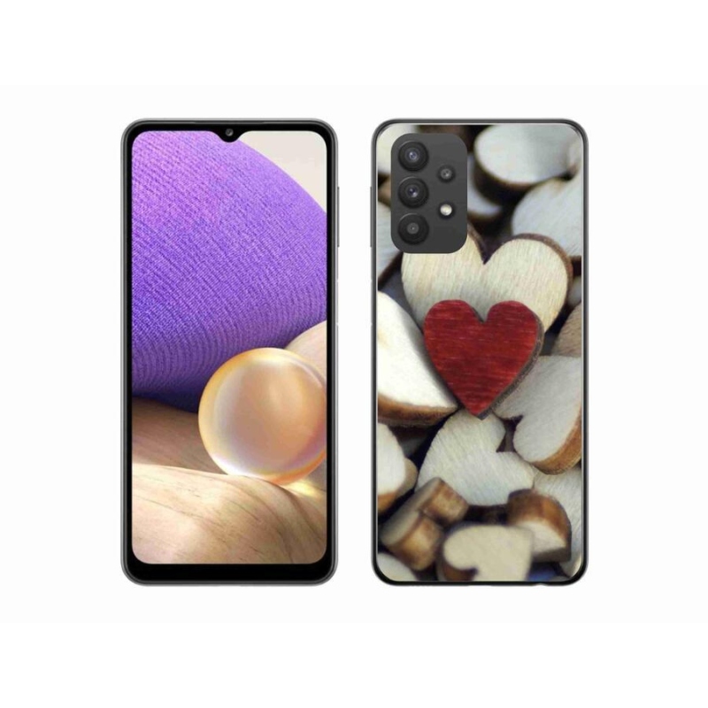 Gél védőhuzat mmCase Samsung Galaxy A32 5G - gravírozott piros szív