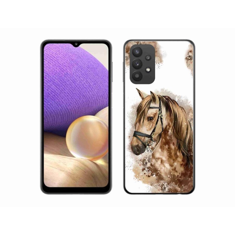 Zselés borítás mmCase Samsung Galaxy A32 5G - barna rajzfilm lóhoz
