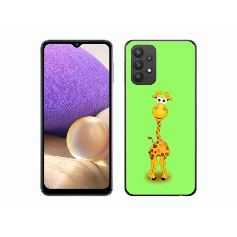 Zselés borítás mmCase Samsung Galaxy A32 5G - rajzfilm zsiráfhoz
