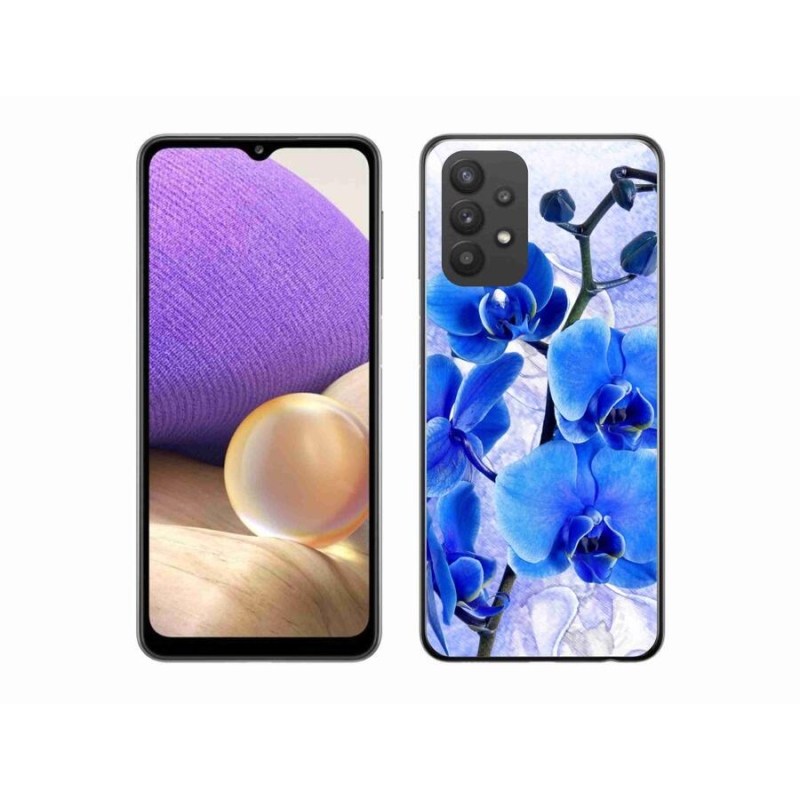 Gél védőhuzat mmCase Samsung Galaxy A32 5G - kék virágok