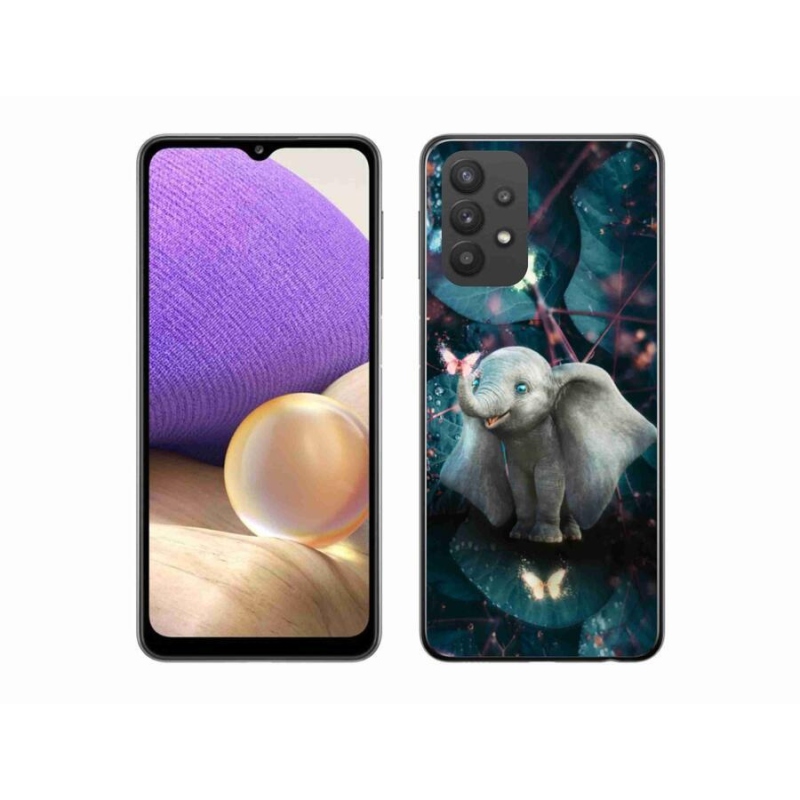 Gél borító mmCase Samsung Galaxy A32 5G - aranyos elefánthoz