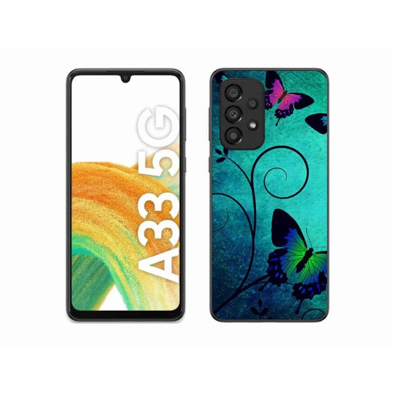 Zselés borítás mmCase Samsung Galaxy A33 5G - színes pillangókhoz