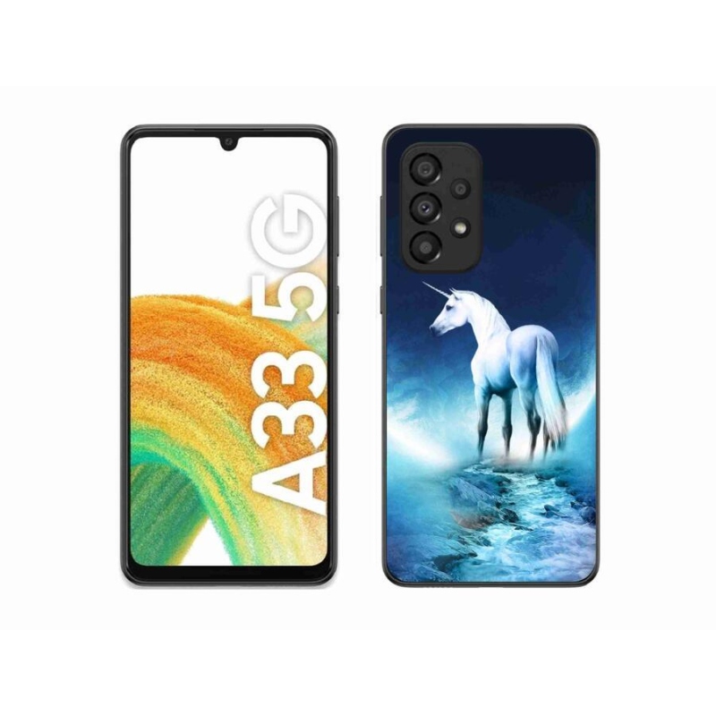 Gél védőhuzat mmCase Samsung Galaxy A33 5G - fehér egyszarvúhoz
