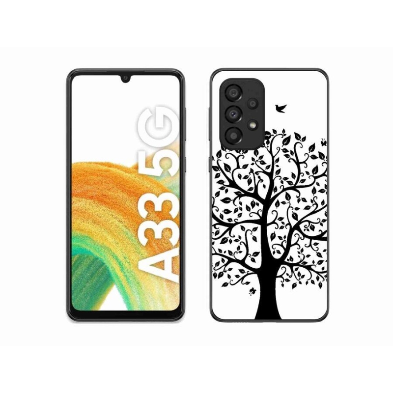 Gél védőhuzat mmCase Samsung Galaxy A33 5G - fekete-fehér fa