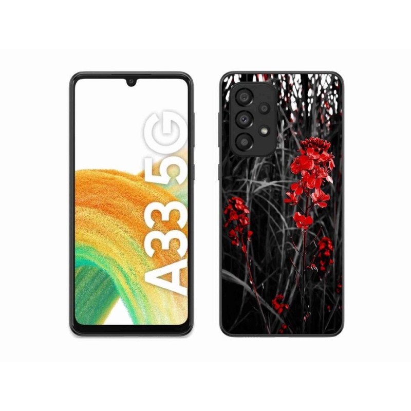 Zselés borítás mmCase Samsung Galaxy A33 5G - piros növényhez