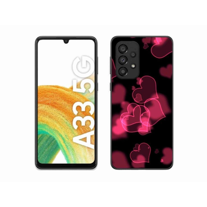 Gél védőhuzat mmCase Samsung Galaxy A33 5G - piros szívek