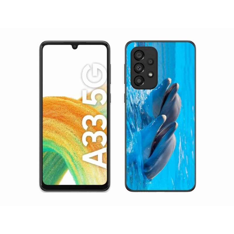 Zselés borítás mmCase Samsung Galaxy A33 5G - delfinek számára