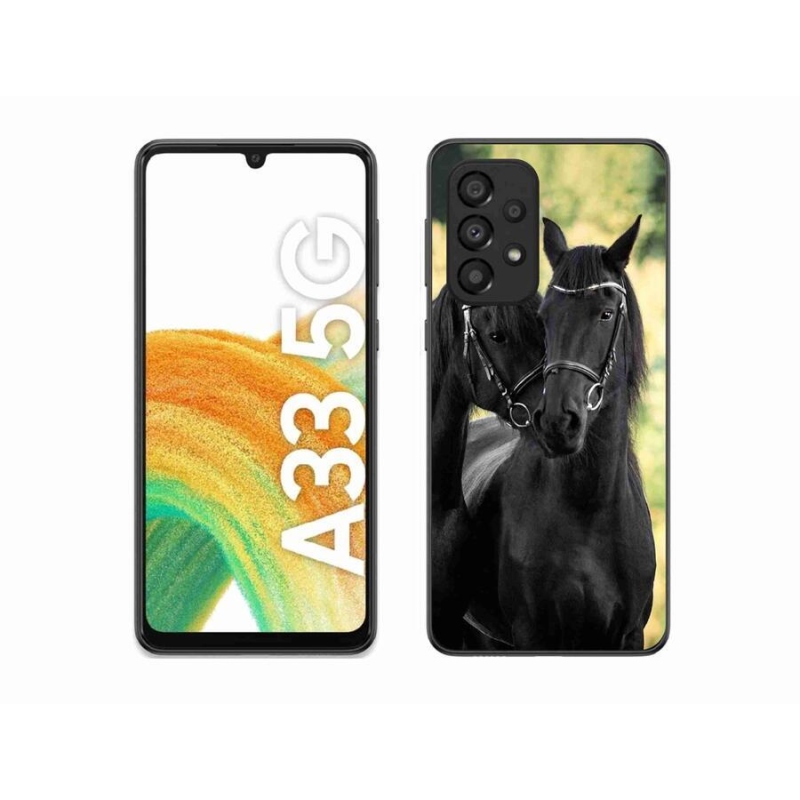 Zselés borítás mmCase Samsung Galaxy A33 5G - két fekete ló