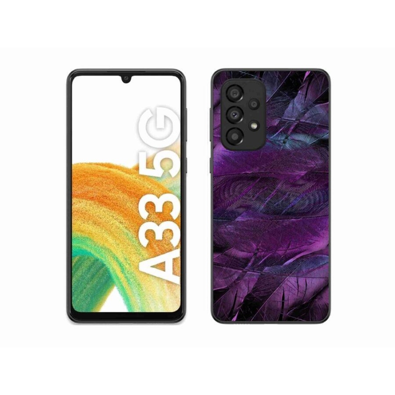 Gél védőhuzat mmCase Samsung Galaxy A33 5G - lila tollakhoz