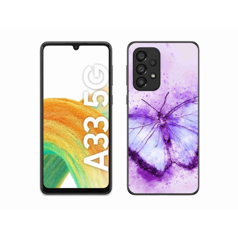Gél védőhuzat mmCase Samsung Galaxy A33 5G - lila pillangó