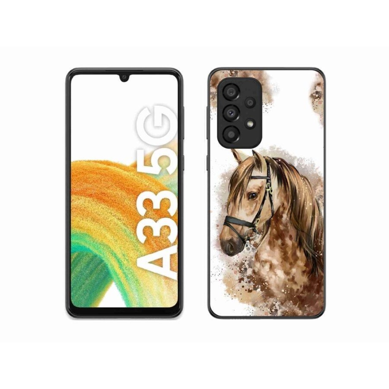 Zselés borítás mmCase Samsung Galaxy A33 5G - barna rajzfilm lóhoz