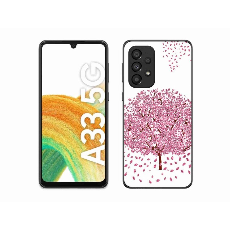 Gél borítás mmCase Samsung Galaxy A33 5G - rajzfilmfa levelekkel