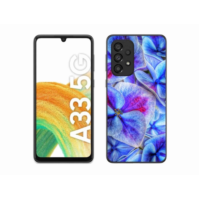 Gél védőhuzat mmCase Samsung Galaxy A33 5G - kék virágok 1