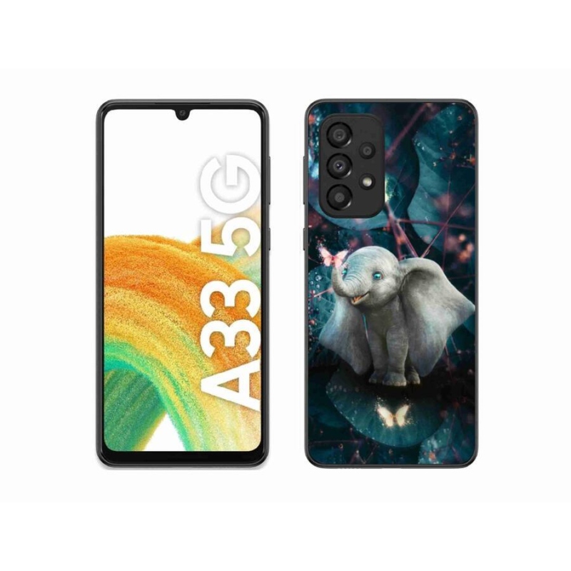 Gél borítás mmCase Samsung Galaxy A33 5G - aranyos elefánthoz