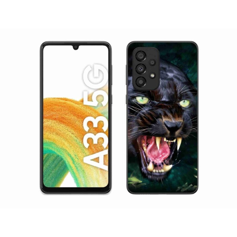 Zselés borítás mmCase Samsung Galaxy A33 5G - dühös fekete párduchoz