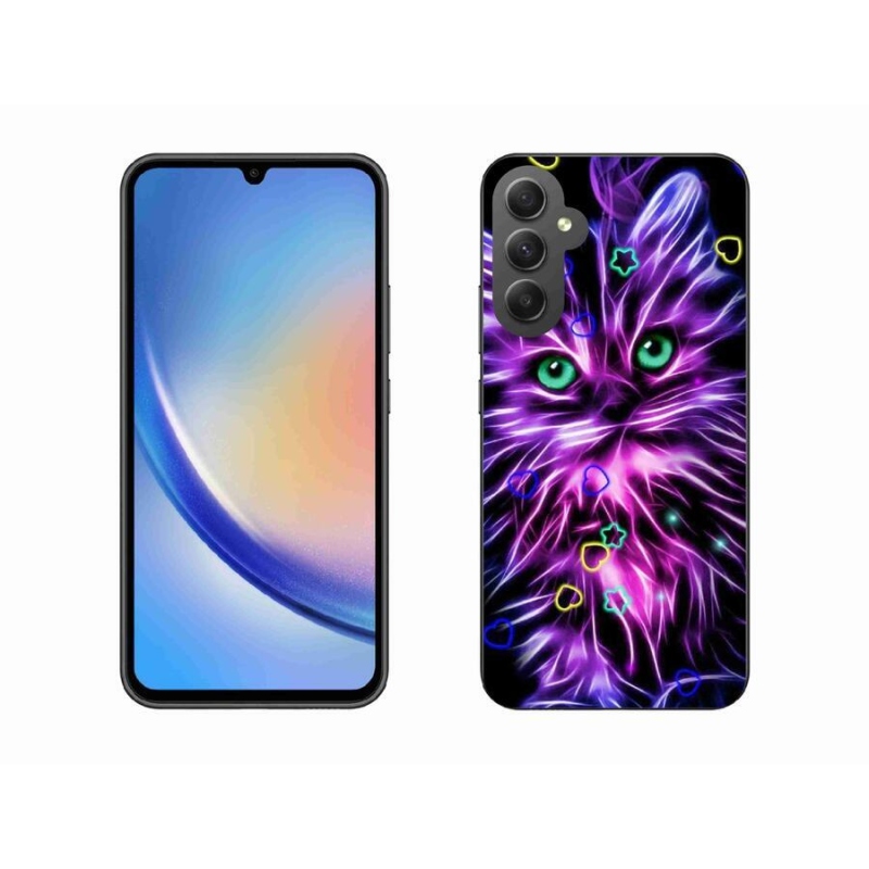 Gél borítás mmCase Samsung Galaxy A34 5G - absztrakt macska - Samsung Galaxy A34 5G - absztrakt macska