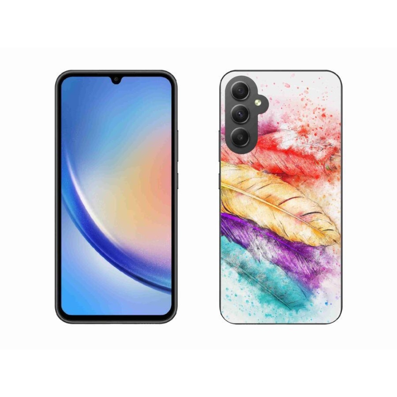 Gél borító mmCase a mobiltelefon Samsung Galaxy A34 5G - színes tollakkal
