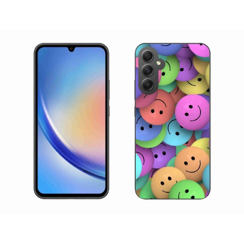Gél borító mmCase a mobiltelefonon Samsung Galaxy A34 5G - színes smiley-k