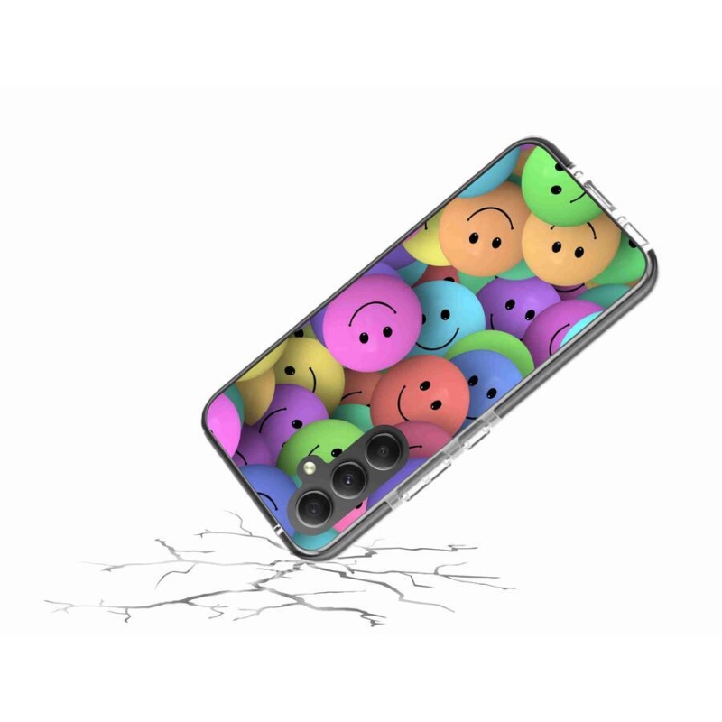 Gél borító mmCase a mobiltelefonon Samsung Galaxy A34 5G - színes smiley-k