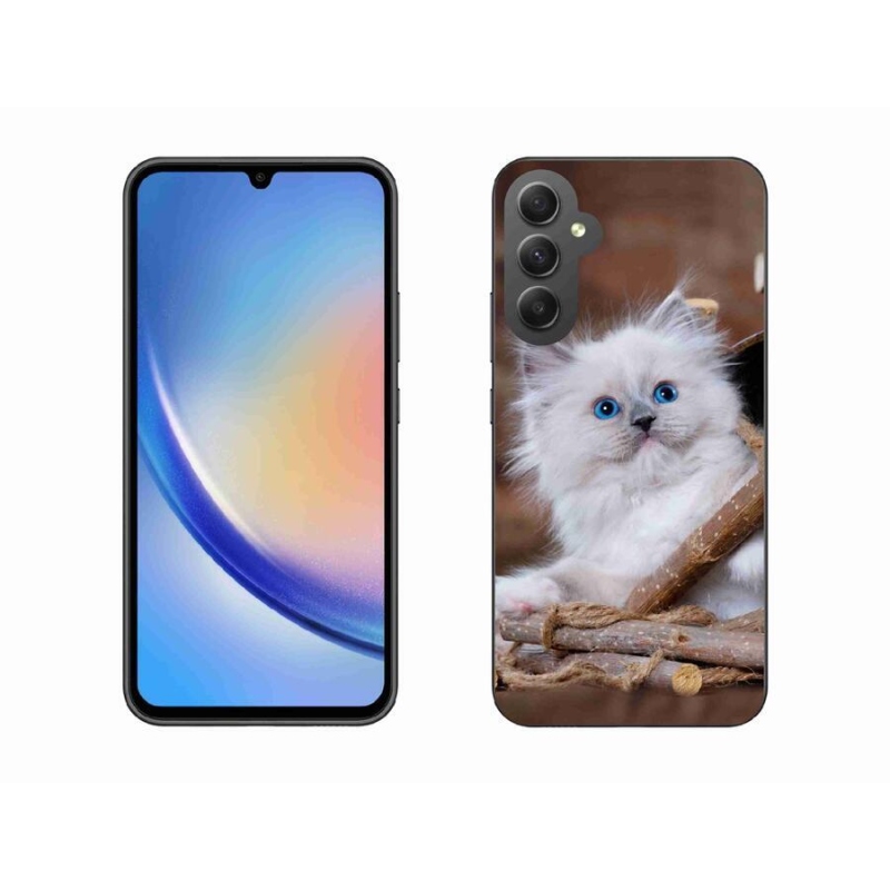 Gél védőhuzat mmCase Samsung Galaxy A34 5G - fehér cica